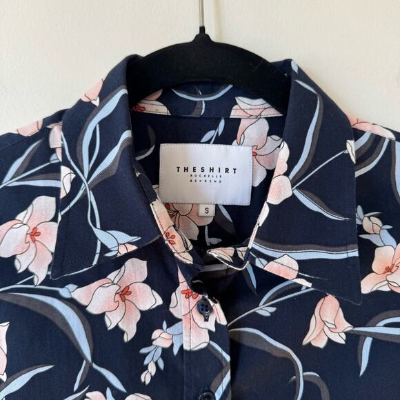 The Shirt by Rochelle Behrens Navy Floral Button Down - Picture 4 of 6